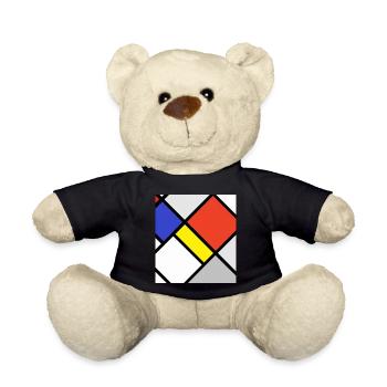 Mondrianische Geometrische Ebenen - Teddy - Schwarz - Vorne