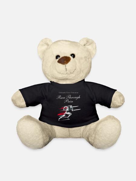 Running Jogging Motivation Sprint Runner Design - Teddy Bear - black