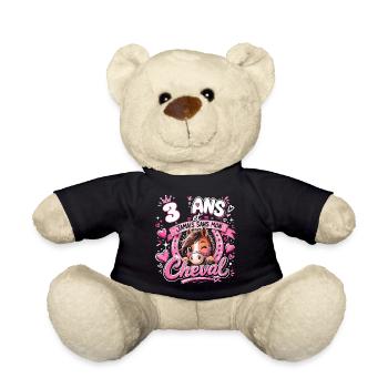 Cheval 3 Ans Anniversaire Fille Poney - Nounours - noir - Devant