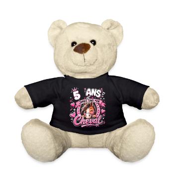 Cheval 5 Ans Anniversaire Fille Poney - Nounours - noir - Devant