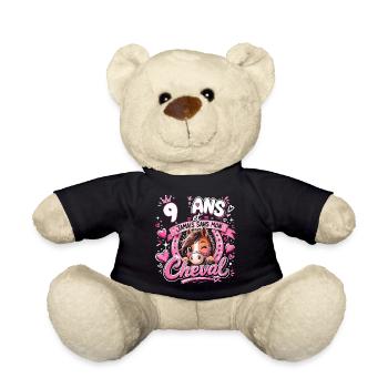 Cheval 9 Ans Anniversaire Fille Poney - Nounours - noir - Devant