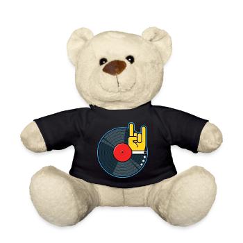 Vinyl Album with Finger Horns Hand - Teddy Bear - black - Front