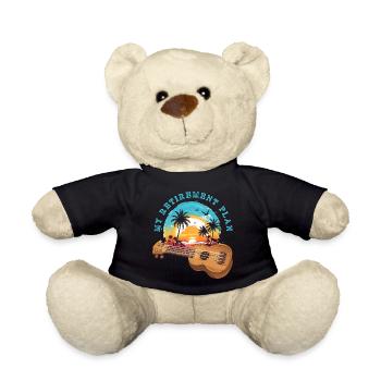 Mon plan de retraite Ukulélé Hawaii Musician à la retraite - Nounours - noir - Devant