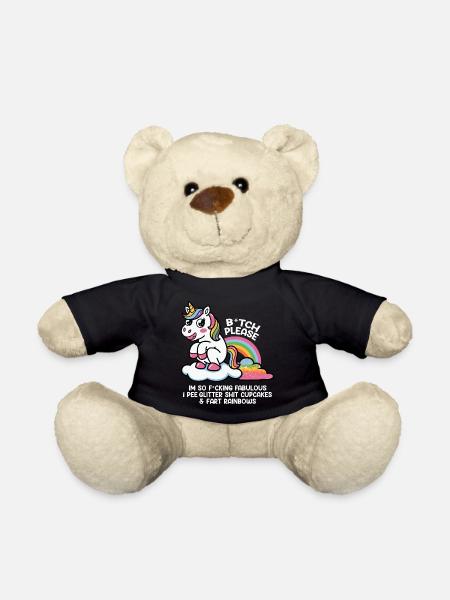Glitzerndes Einhorn mit Regenbogen Geschenk - Teddy - Schwarz
