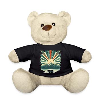 Sunrise over mountain lake - Teddy Bear - black - Front