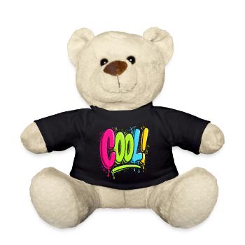 Cool Graffiti Street Art Neon Spray Design Shirt - Teddy Bear - black - Front