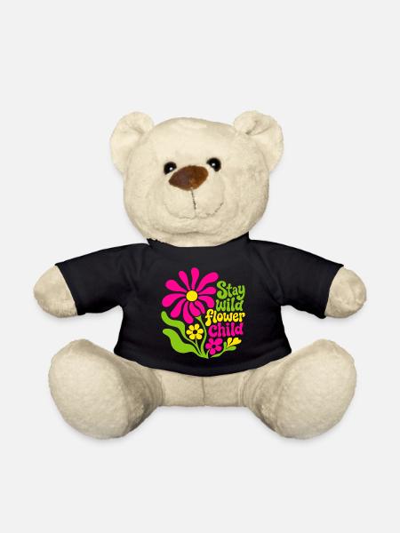 Stay wild flower child - Teddy - Schwarz