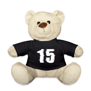 15 Fifteen Number Effect Distorted Number - Teddy Bear - black - Front