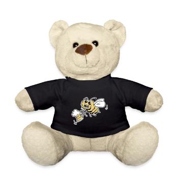 Bee with beer - Teddy Bear - black - Front