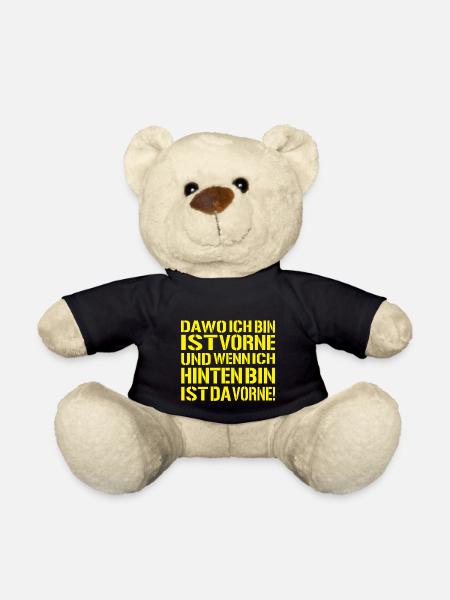 da-wo-ich-bin-ist-vorne - Ego Spruch - Teddy - Schwarz
