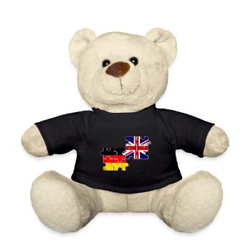 United Kingdom Flag Germany British German - Teddy Bear - black - Front