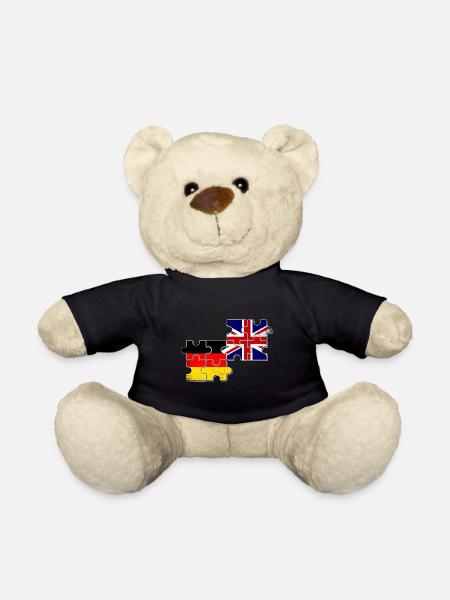 United Kingdom Flag Germany British German - Teddy Bear - black