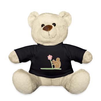 Squirrel, Animals, Animal, Symbol, Flower, Nature - Teddy Bear - black - Front