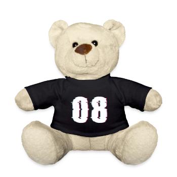 Eight 8 Number 08 Effect Distorted Number - Teddy Bear - black - Front