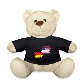 Deutschland USA Flagge Amerikanisch Deutsch - Teddy - Schwarz - Vorne