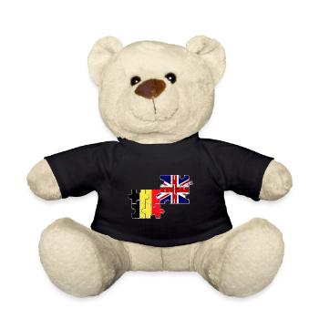 Belgium Great Britain Flag Belgian British - Teddy Bear - black - Front