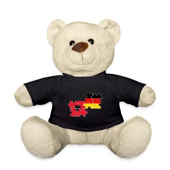 Albanie Allemagne Drapeau Albanais Allemand - Nounours - noir - Devant