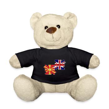 Nordmazedonien Großbritannien Flagge - Teddy - Schwarz - Vorne
