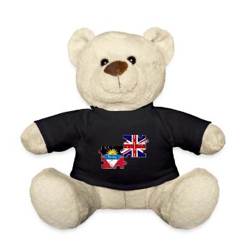 Antigua and Barbuda Great Britain Flag - Teddy Bear - black - Front
