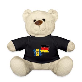 Barbados Deutschland Flagge - Teddy - Schwarz - Vorne