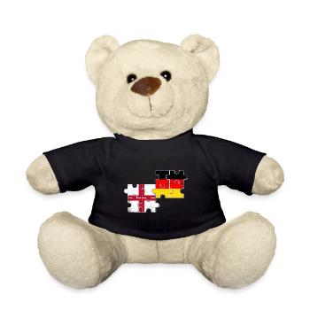 Angleterre Allemagne Drapeau - Nounours - noir - Devant
