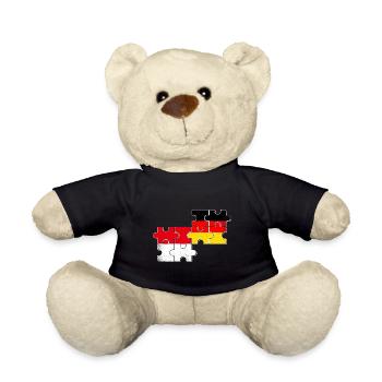 Indonesien Deutschland Flagge - Teddy - Schwarz - Vorne