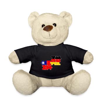 Taiwan Deutschland Flagge - Teddy - Schwarz - Vorne