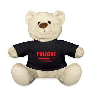 Polizist in progress Geschenk Polizei - Teddy - Schwarz - Vorne