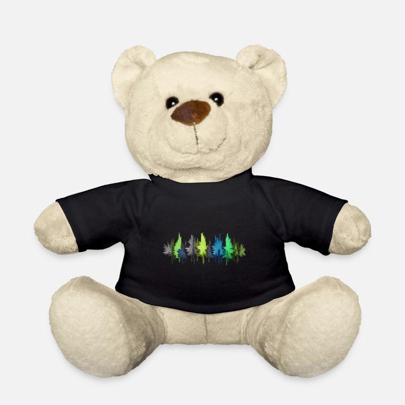 Bunter Wald Bäume bunt - Teddy - Schwarz