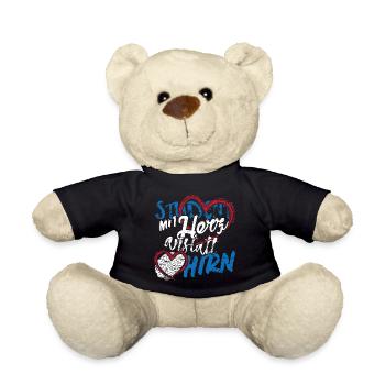 Student mit Herz anstatt Hirn - Teddy - Schwarz - Vorne