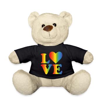 Love LGBT Rainbow - Teddy Bear - black - Front