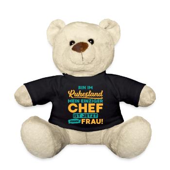 Ruhestand chef frau Pension Spruch Geschenk - Teddy - Schwarz - Vorne