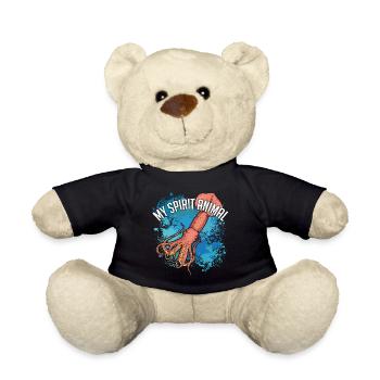 Kalmar Riesenkalmar auf bunten Farbklecksen - Teddy - Schwarz - Vorne