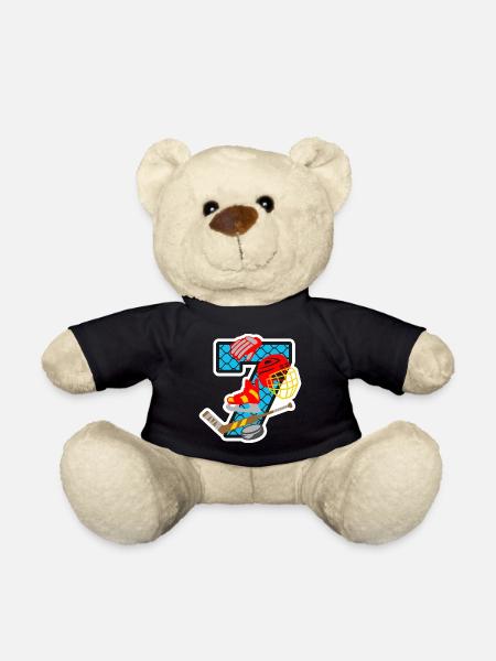 Eishockey 7. Geburtstagsparty Nummer 7 - 7 Jahre - Teddy - Schwarz