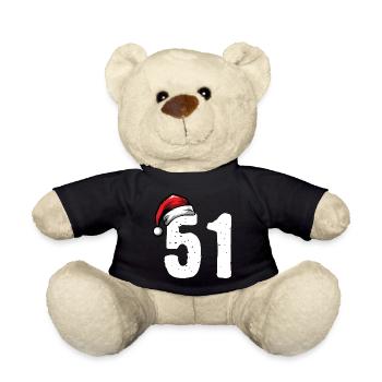 51 Zahl Weihnachten - Teddy - Schwarz - Vorne