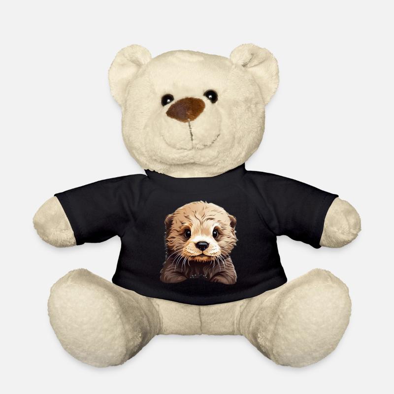 Otter Süß Witziges Tierfreund Geschenk - Teddy - Schwarz