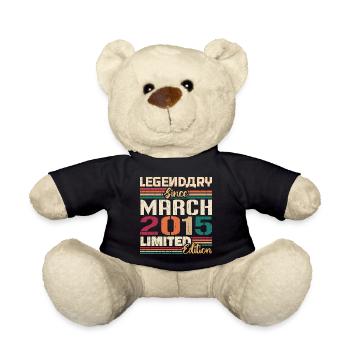 März 2015 Jahrgang geboren Vintage Geburtstag - Teddy - Schwarz - Vorne