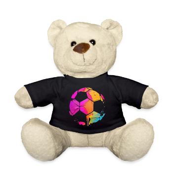 COLORFUL FOOTBALL COLORED SOCCER - Teddy Bear - black - Front