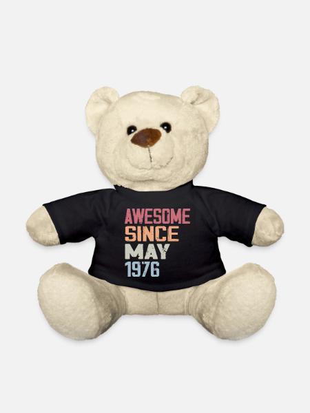 May 1976 Birthday 1976 Retro 1976 May Vintage - Teddy Bear - black