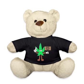 Der Bloom - Weed Cannabis Stoned Hanf Marihuana - Teddy - Schwarz - Vorne