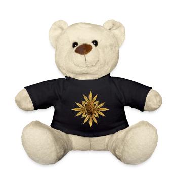 Goldene Hanfblätter mit Bud - Teddy - Schwarz - Vorne