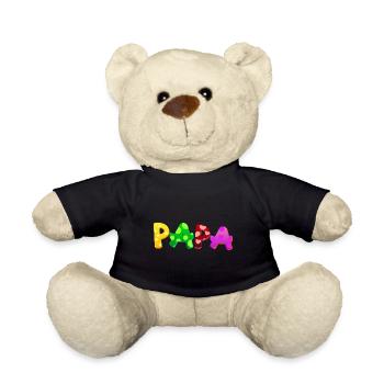 Baby Eltern Kind Geschenk Sprüche Geburt Mama Papa - Teddy - Schwarz - Vorne