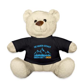 Wandern Berge Bier Spruch Geschenk - Teddy - Schwarz - Vorne
