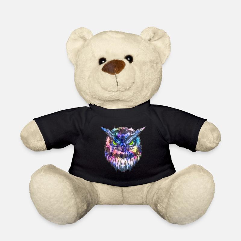 Eule I Kauz I Uhu I Tattoo Vogel Geschenk - Teddy - Schwarz