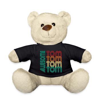 TOM Awesome Vorname T-Shirt Personalisiertes Tom-Geschenk - Teddy - Schwarz - Vorne