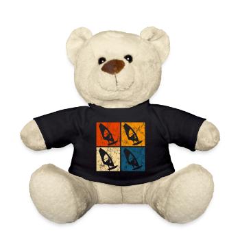 Windsurfing Windsurfen Windsurfer Surfen Retro - Teddy - Schwarz - Vorne