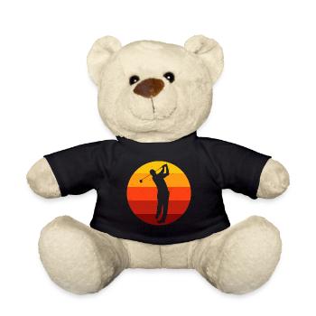 Golfer Golfschläger Golf Retro Golfen Golfspieler - Teddy - Schwarz - Vorne