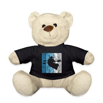 Paddling Kayak Retro Kayak Rowing Boat Paddle Canoe - Teddy Bear - black - Front