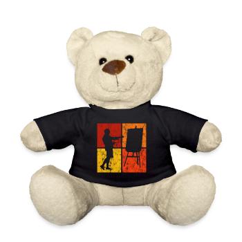 Künstlerin Retro Kunst Malerei Malerin Künstler - Teddy - Schwarz - Vorne