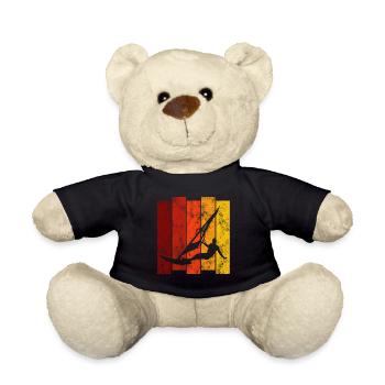 Surfen Windsurfen Windsurfing Retro Windsurfer - Teddy - Schwarz - Vorne